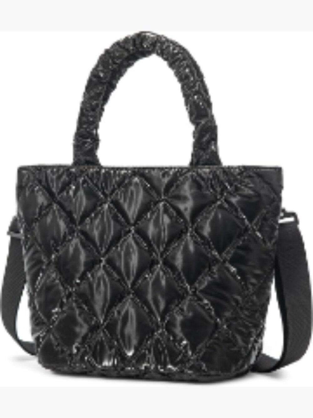 Quilted Puffy Tote Handbag for Women, Lightweight Crossbody Purse with